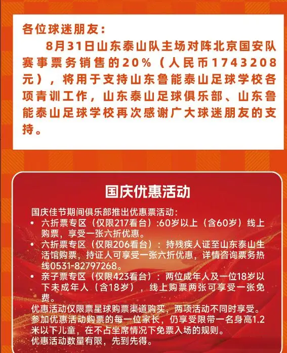 票务公告表, 阵北京国安, 最低价格只